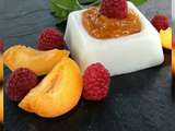 Panacotta vegetale agar au confit d'abricots du jardin