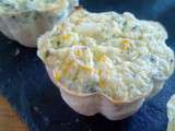 Petits flans de courgettes jaunes et vertes chevre frais menthe