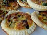 Tartelettes courgettes champignons chevre basilic