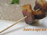 Veloute champignons brochette magret seche