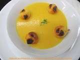 Veloute potimarron et ses petites bouchees au chorizo