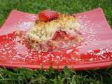 Crumble rhubarbe fraises noix de coco