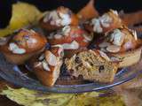 Petits gâteaux au potiron, à la farine de châtaigne et aux pépites de chocolat et d'oranges confites