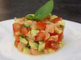 Tartare de tomates, d'avocat et de saumon fumé