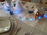 Table de noël blanche et bleue