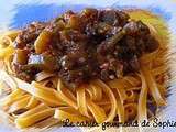 Fettuccine au piment, garniture aux légumes