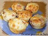 Muffins au fromage, jambon et basilic