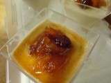 Panna cotta au foie gras et chutney d'abricots et de raisins secs