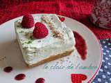 Creamy ! Cheescake framboise et thé vert, biscuits citron et noisettes