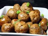 Boulettes de porc glacées, sauce aux pommes et épices