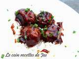 Boulettes de poulet, glaze au sriracha