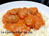 Boulettes de veau au curry dans sa sauce crémeuse aux tomates