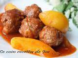 Boulettes de veau haché aux pêches