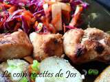 Brochettes de poulet au miel et biere brune