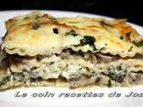 Lasagne aux champignons, épinards et artichauts