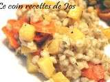 Pilaf d'orge aux légumes racines rôtis