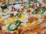 Pizza au poulet bbq