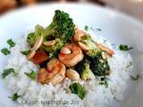 Sauté de crevettes au brocoli