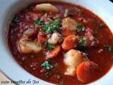 Soupe repas de boeuf haché aux légumes