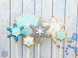 Cookie pops « flocons de neige »