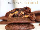 Cookies au chocolat fourrés au caramel