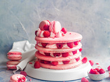 Layer cake macaron framboise chocolat