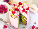 Layer cake pistache et framboise