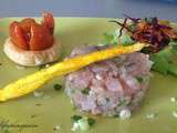 Tartare de thon -gressin au curcuma-Tartelette aux tomates confites