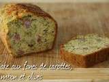 Cake aux fanes de carottes, olives et jambon