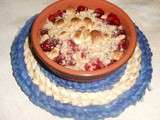 Crumble aux framboises et chocolat blanc