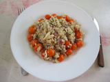 Risotto au tomates cerises et filet de cabillaud