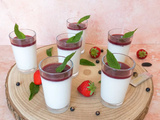 Panna cotta coco et coulis de fruits rouges