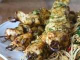 Brochettes de poulet sauce satay... c'est bon et c'est chaud