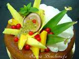 Savarin sans alcool aux citrons et fruits exotiques