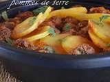 Tagine Kefta fumé aux rondelles de pommes de terre