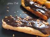 Eclair au chocolat blond et pepites de chocolat