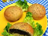 Buns lentilles, carottes nouvelles et ail des ours