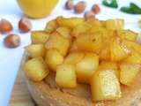 Cheesecake vanille, noisette et pommes caramélisées