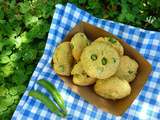 Cookies salés, petits pois et cumin