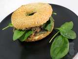 Bagel aux rillettes de lentilles et sardines