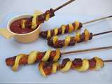 Brochettes torsadées aux knakkies