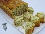 Cake aux petits pois, Comté et lardons