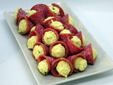 Cornets de salami mimosa