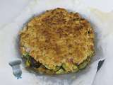 Crumble de courgettes, jambon, mozza