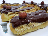 Eclairs au chocolat, streusel noisette