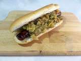 Hot-dog merguez, fruits secs, épices