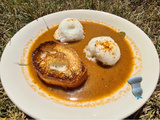 Île flottante salée façon bouillabaisse