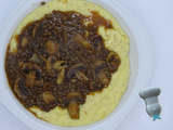 Lentilles aux champignons et polenta