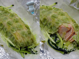 Papillotes de saumon aux courgettes et ravioles