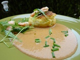 Soufflés au crabe, sauce à la bisque